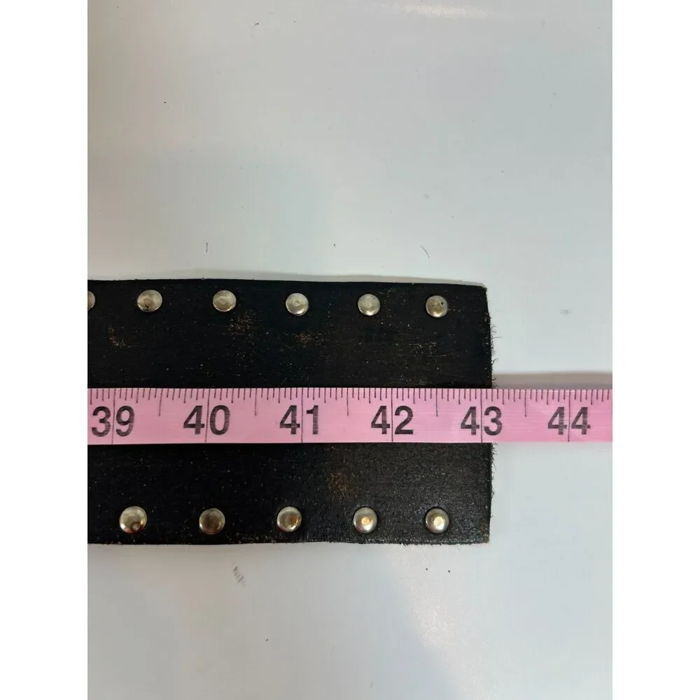 Steve Madden Brown Leather XL Studded Embroidered Belt Renaissance Fairy